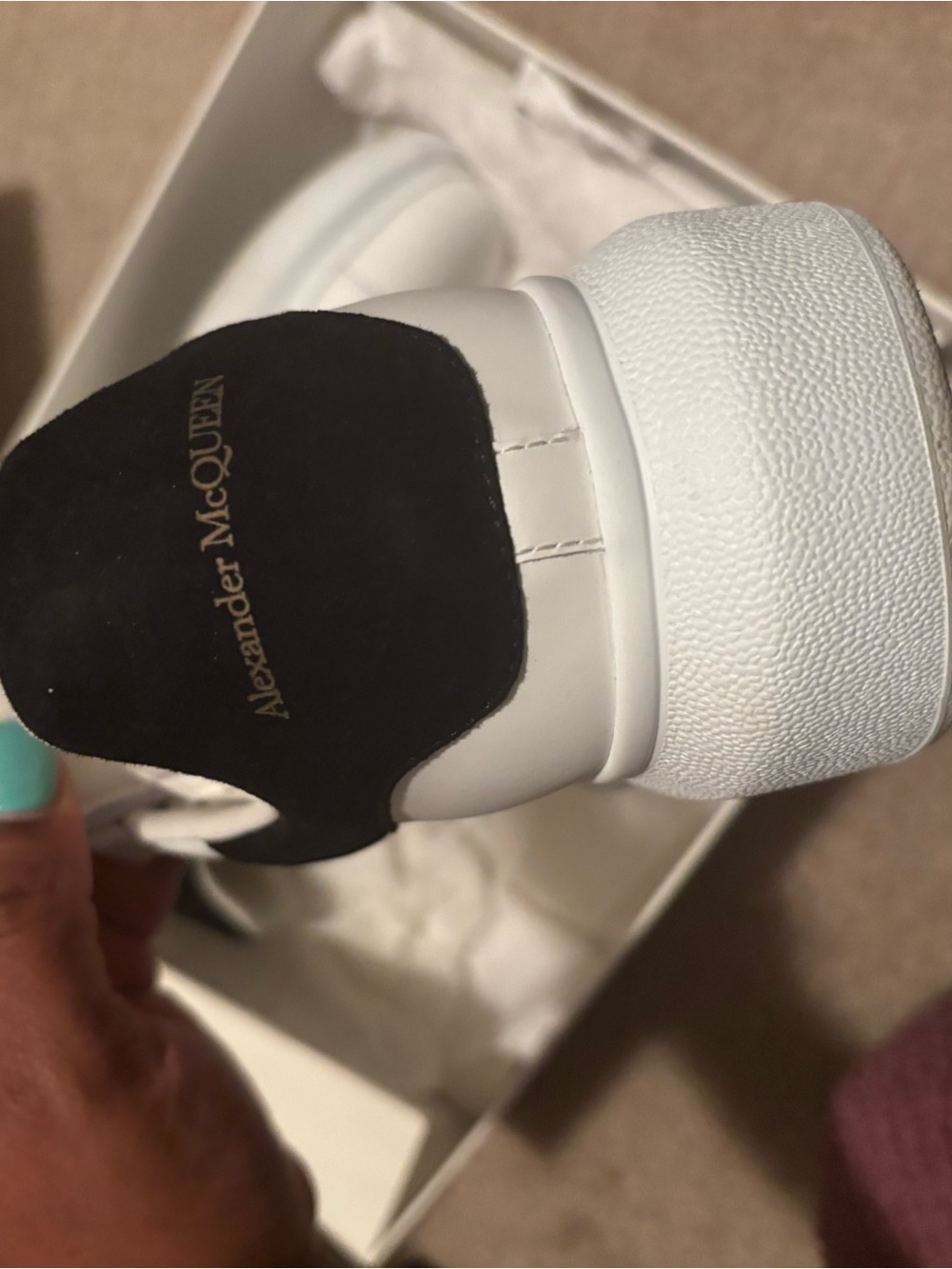 Alexander McQueen White and Black Oversized Sneaker